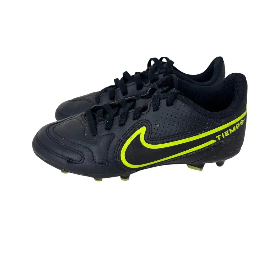 Nike Juniors Tiempo Legend 9 Club Soccer Cleat Youth 1Y Black Lace Up DA1331-070
